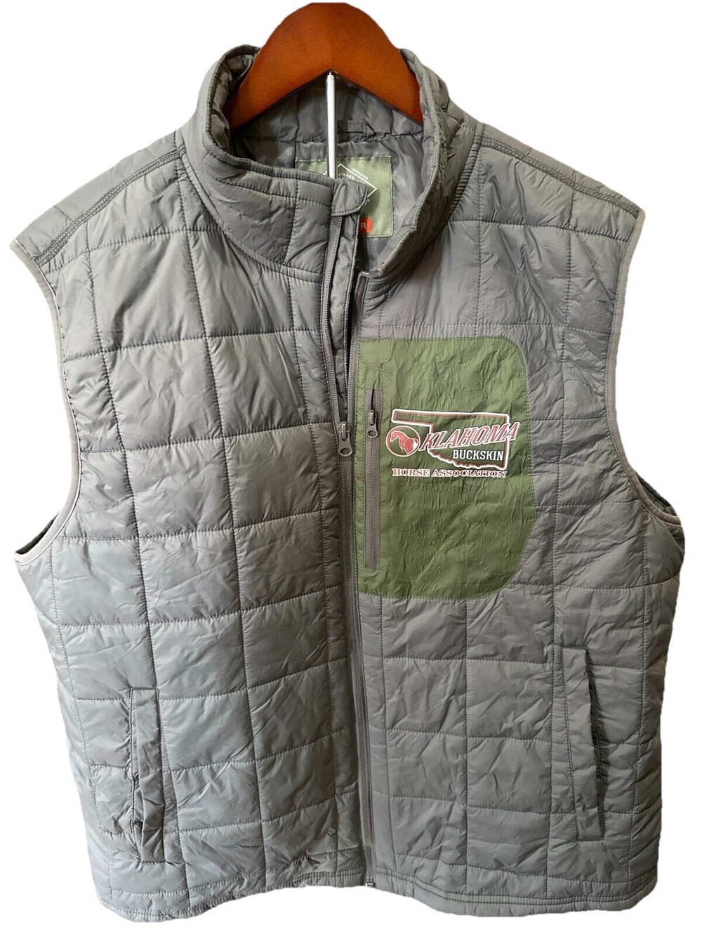 St Johns Bay Outdoor Quilted Vest Mens XL Oklahoma Buckskin Horse Puffer